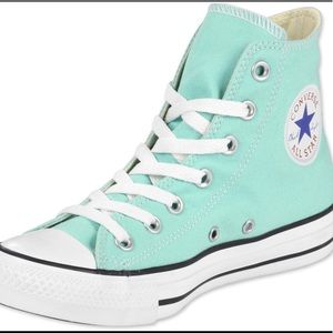 Teal high top converse